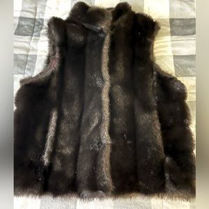 Faux Fur Vest Dark Broen